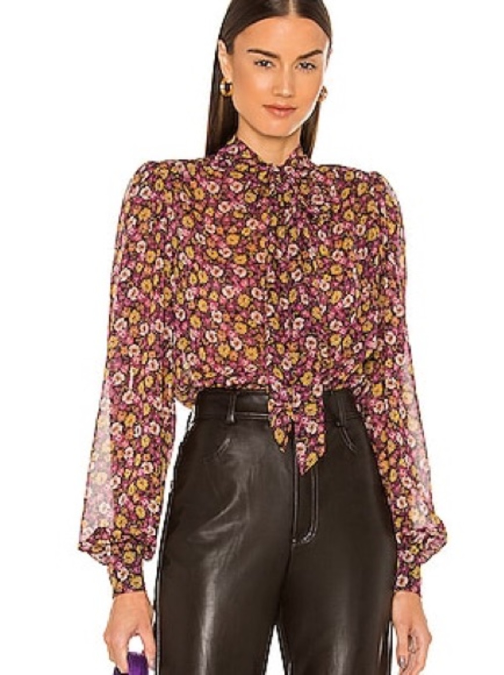 Ronny Kobo Demi Top in Rhubarb & Orchid Multi Size Medium